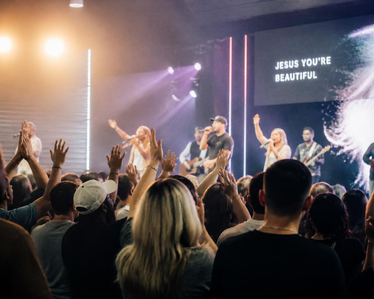 Modern worship service at Avenix Church